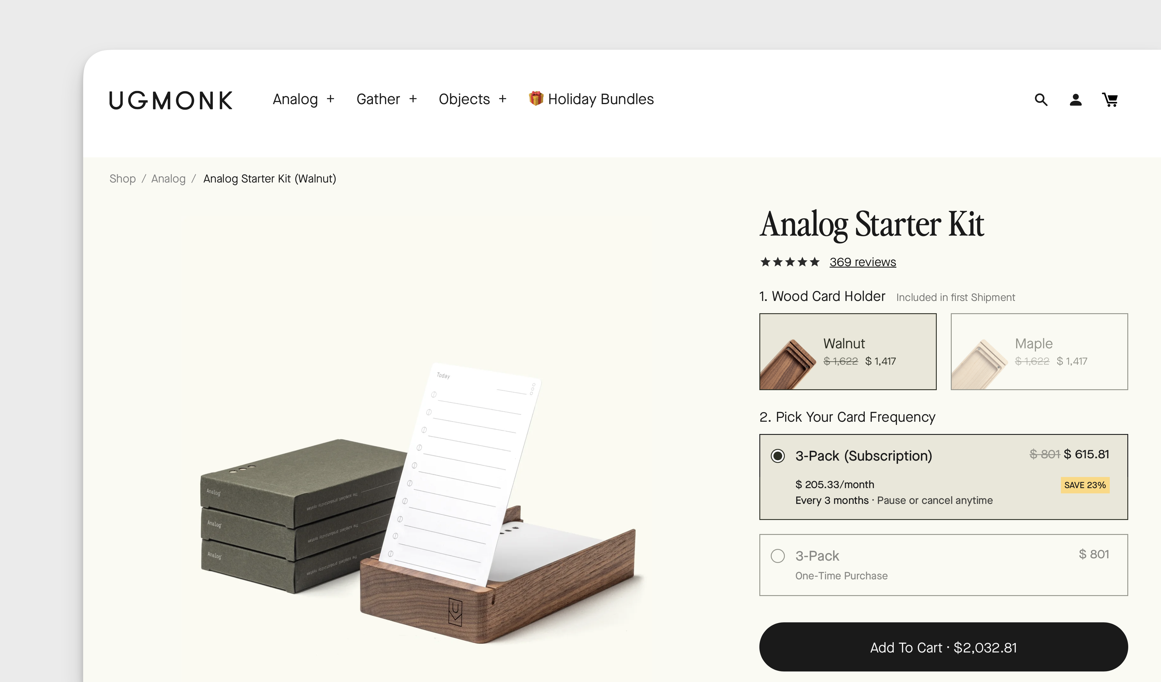 Landing page de Ugmonk